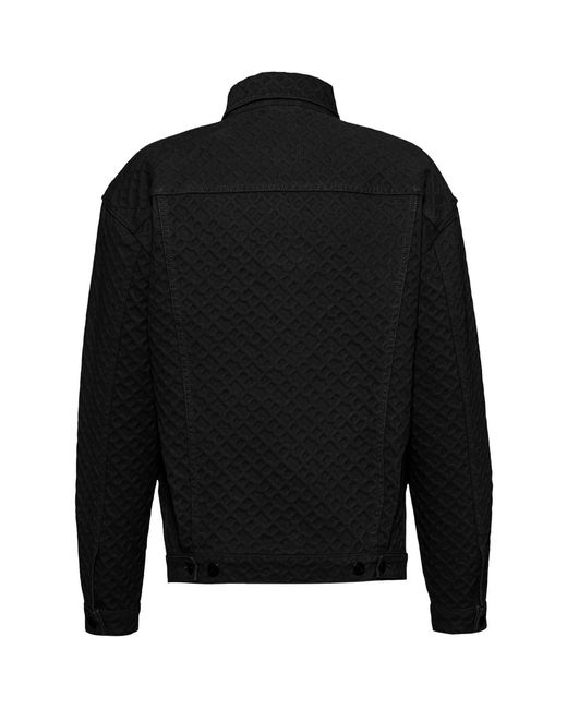 Boss Black Collared Neck Trucker Regular Fit Jacket for men
