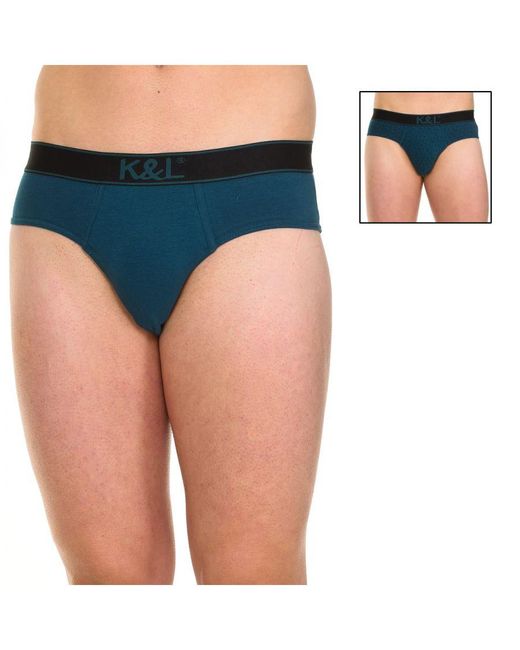 Kisses&Love Blue Pack-2 Slips Funny Breathable Fabric Kl2006 for men