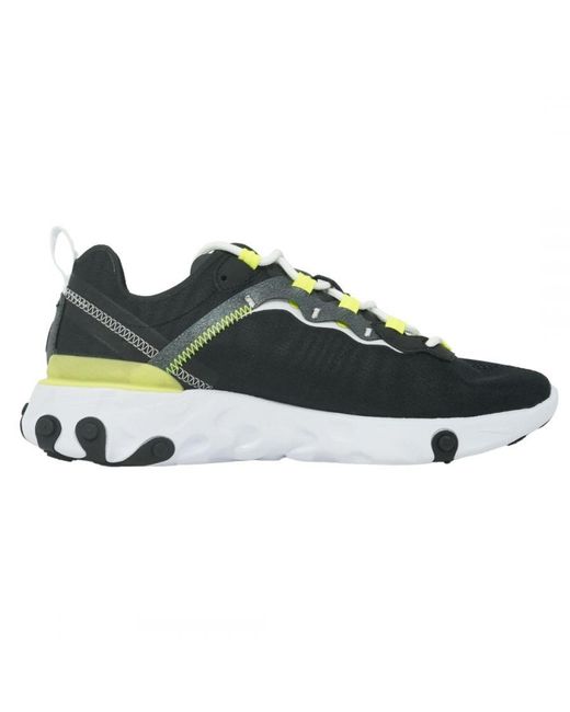 Nike Green React Element 55 Se Lace-Up Synthetic Trainers Cn3591_001 Cotton