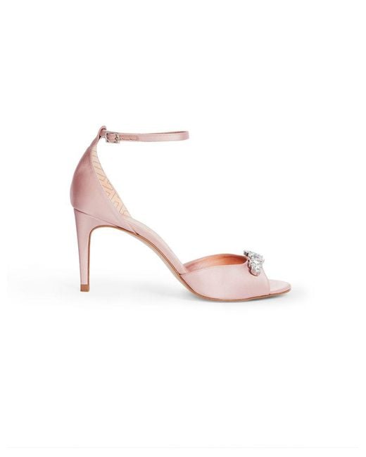 Ted Baker Pink Gleamy Embellished Crystal 80mm Sandal