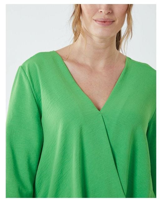 Blue Vanilla Green Crossover Woven Plain Blouse