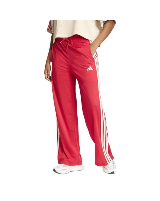 Adidas Red Open Hem Woven Tracksuit Joggers