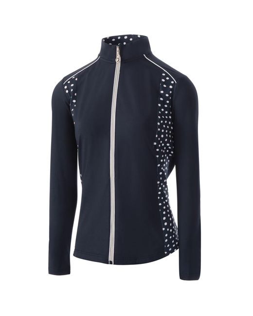 Island Green Blue Ladies Zip Drop Hem Top Layer