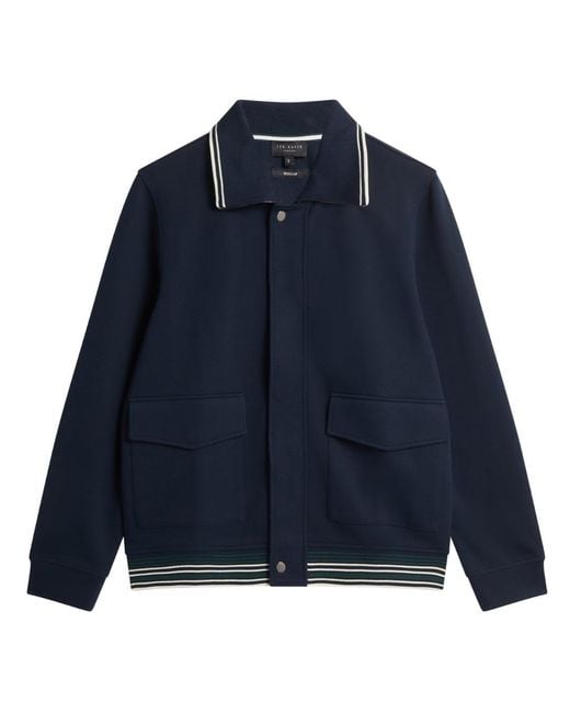Ted Baker Blue Mall Concealed Placket Jacket for men