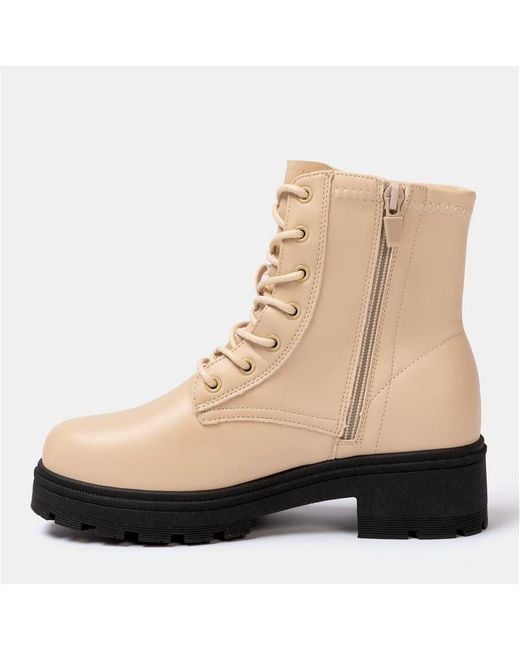 I Saw It First Natural Saw It Biker Ankle Boots