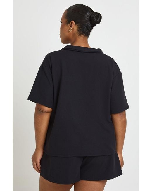 Boohoo Blue Plus Waffle Short