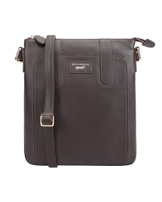 Paul Costelloe Gray Marble Leather Cross Body Bag