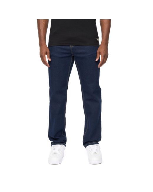Crosshatch Blue Detendu Relax Fit Jeans for men