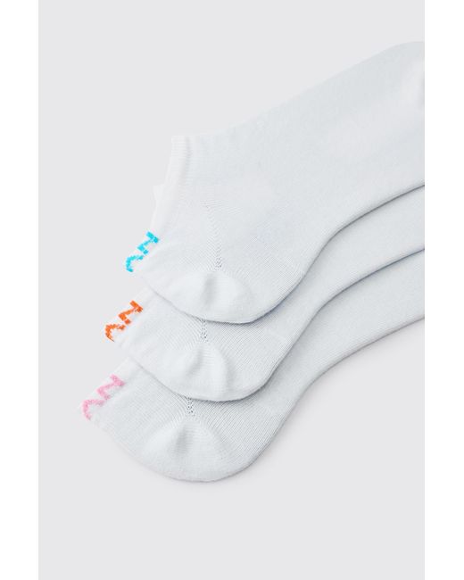 BoohooMAN White 3 Pack Dash Trainer Socks for men