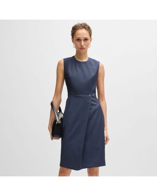 Boss Damesjurk Dathea Shift In Blauw in het Blue