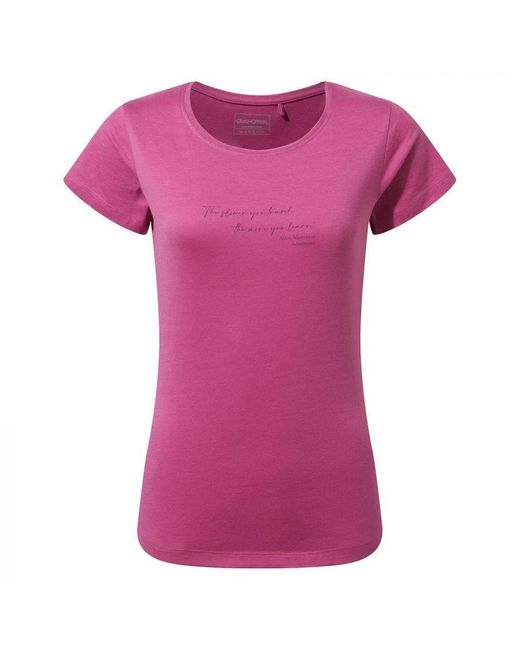 Craghoppers Pink Ladies Miri Quote Short-Sleeved T-Shirt (Raspberry)