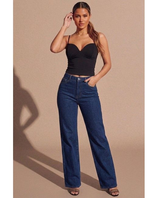 Femme Luxe Blue Lightweight Padded Sweetheart Neck Strappy Corset Top