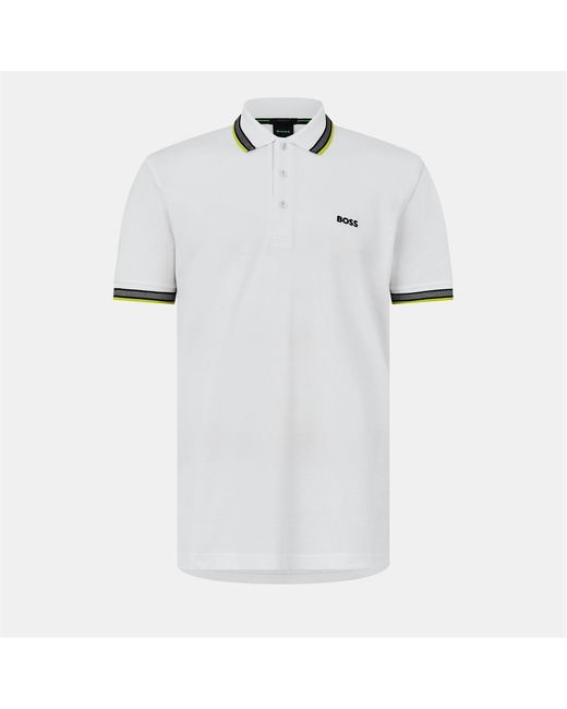 Boss White Hbg Paddy Polo Shirt With Contrast Tipping for men
