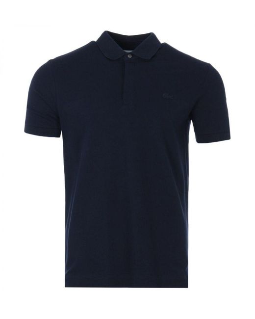 Lacoste Blue Paris Stretch Cotton Pique Polo Shirt for men