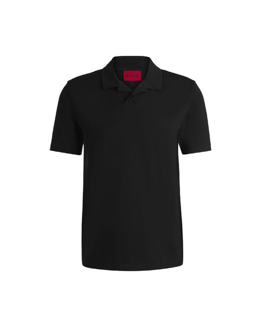 HUGO Dimerspolo Stretch Katoenen Polo Shirt In Zwart in het Black voor heren