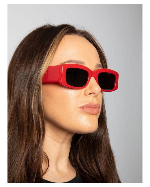 SVNX Blue Chunky Rectangle Sunglasses
