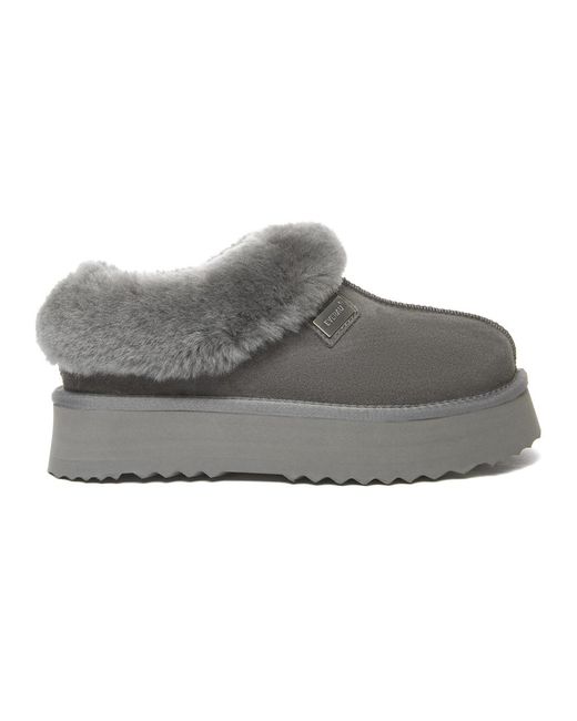 EverAu Australia Gray Ever Au Topknot Leather Slippers