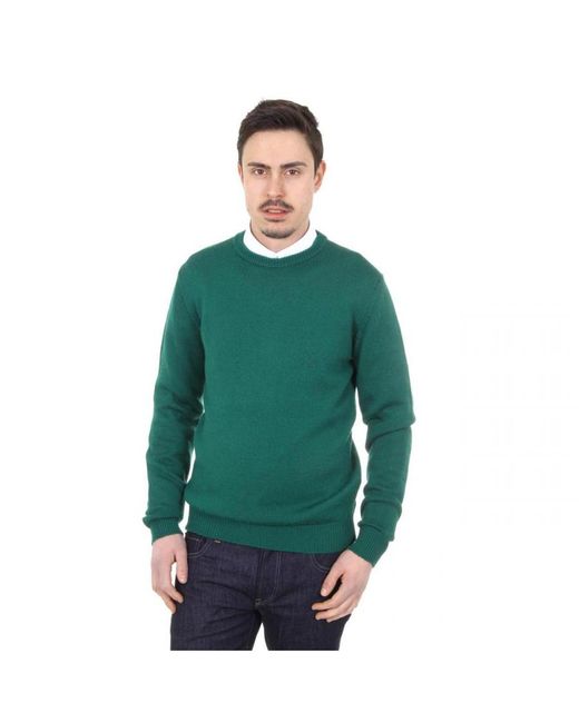Versace 1969 Abbigliamento Sportivo Srl Milano Italia Green V Round Neck Sweater 9802 Girocollo Verdone for men