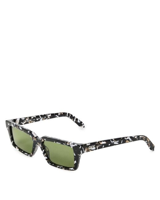 Off-White c/o Virgil Abloh Green Accessories Off Round Sunglasses for men