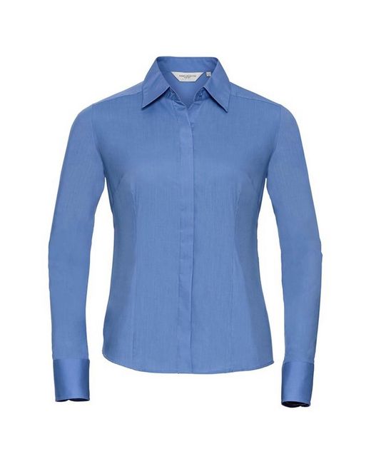 Russell Blue Collection /Ladies Poplin Easy-Care Fitted Long-Sleeved Shirt (Corporate)