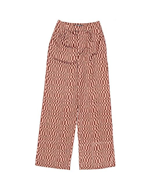 Missguided Red Checkerboard Co-Ord Wide Leg Trouser