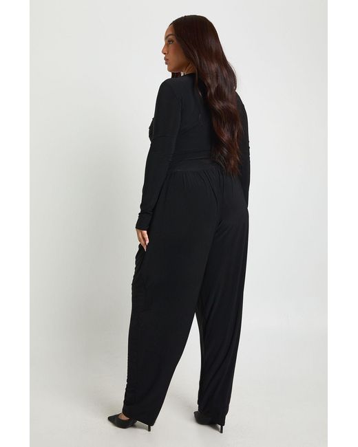 Boohoo Black Plus Soft Touch Balloon Trouser