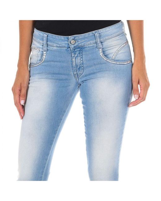 Met Blue Worn-Effect Pirate Pants Made Of Elastic Fabric 10Db50294