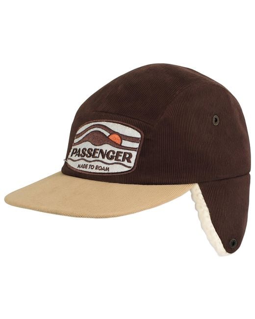 Passenger Brown Twill Daytime Sherpa Lined Hat Cotton for men
