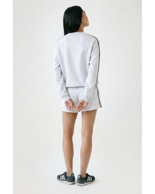 Boohoo White Double Stripe Detail Sweatshirt Short Tracksuit