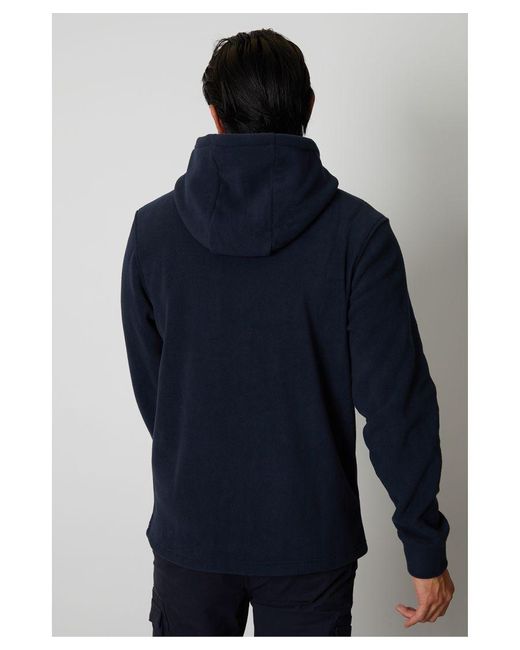 Threadbare Blue 'Rueben' Micro Fleece Zip Through Hoodie for men