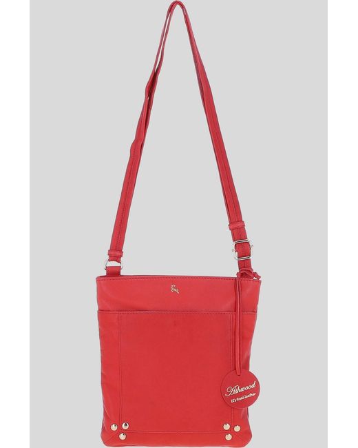 Ashwood Leather Red 'Doriana' Real Crossbody Bag