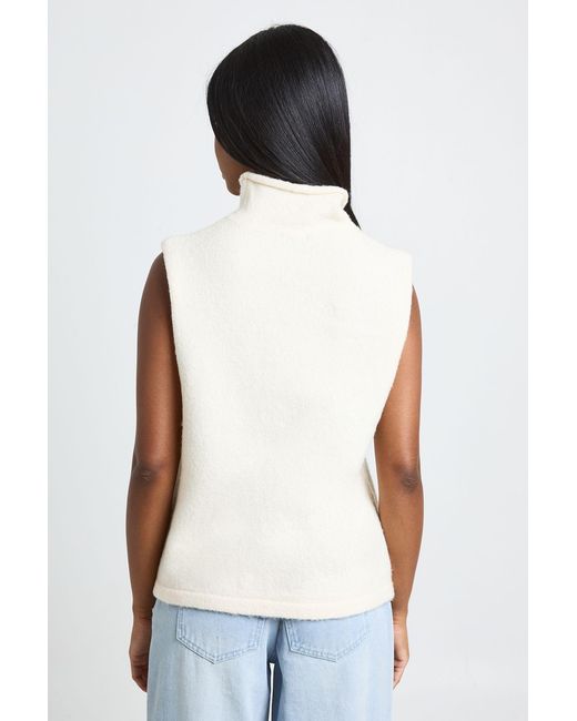 Boohoo White Soft Knit Funnel Neck Top