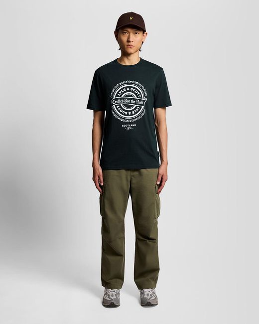 Lyle & Scott Black Crafted For The Bold Graphic T-Shirt for men