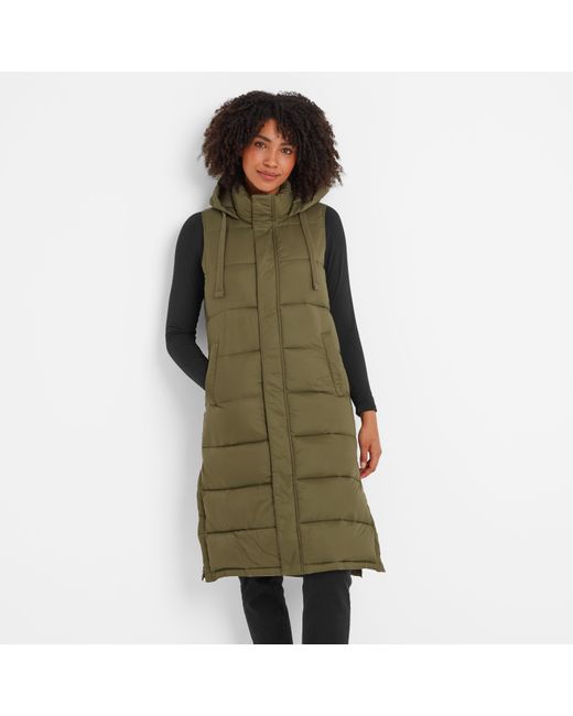 TOG24 Green Newall Long Padded Gilet Polyamide