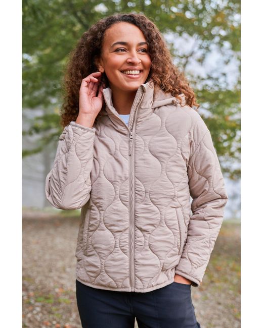 Mountain Warehouse Natural 'Flora' Padded Jacket With Adjustable Hood Water Resistant Quilted Coat