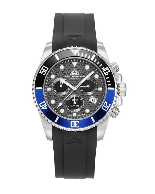 Christophe Duchamp Black Marine Chrono Watch 42Mm for men