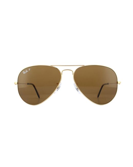 Ray-Ban Brown Sunglasses Aviator 3025 Polarized 001/57 Metal