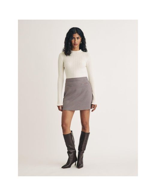 Nobody's Child Natural Nobodys Pelmet Mini Plaid A-Line Skirt
