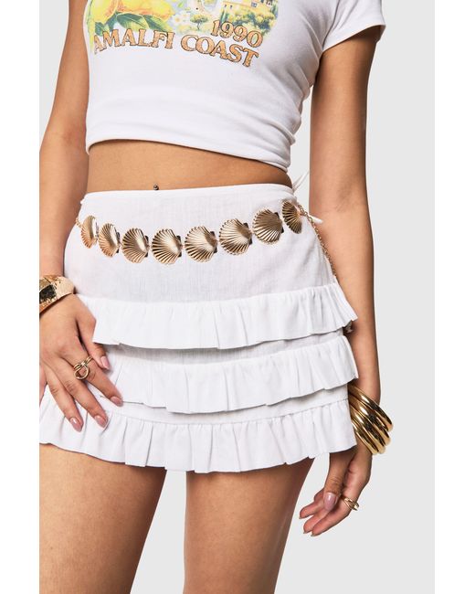Boohoo White Shell Chain Belt