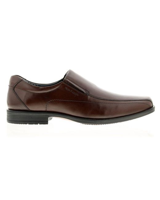 Hush Puppies Black Brody Slip On Leather Smart Shoes for men