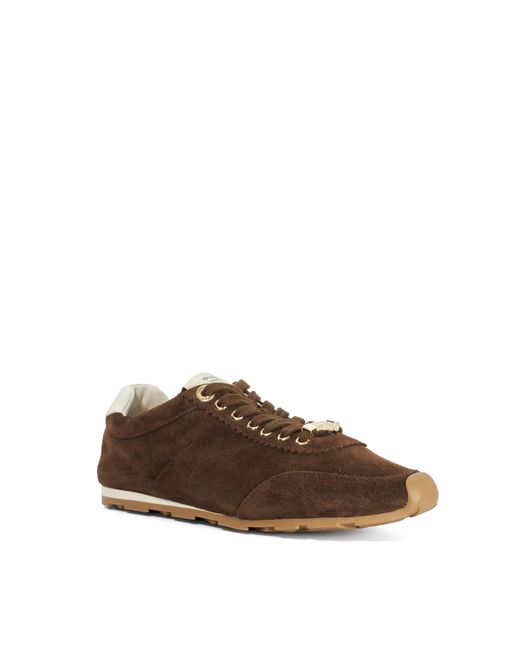 Dune Brown Evalinna Suede Lace-Up Trainers