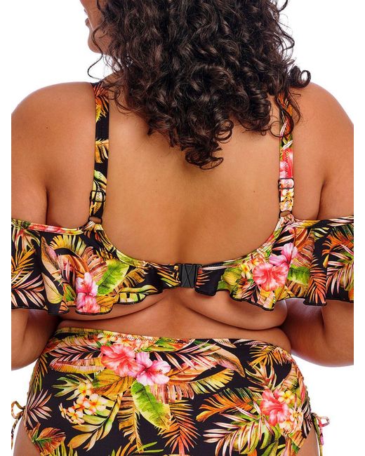 Elomi Black Tiger Valley Ruffle Bikini Top