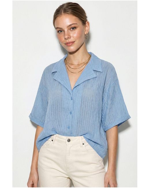 Bianco Lucci Blue Cotton Shirt