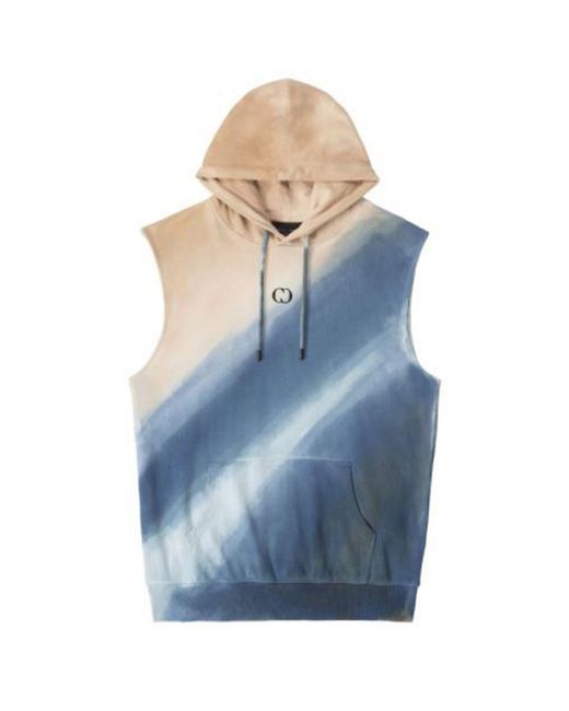 Criminal Damage Blue Tie Dye Hoodie Vest for men