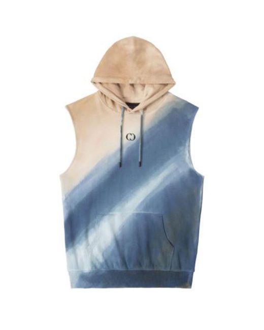 Criminal Damage Blue Tie Dye Hoodie Vest for men