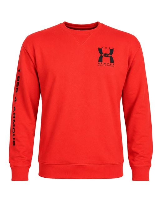 Under Armour Red Rival Terry 25Th Sweater for men