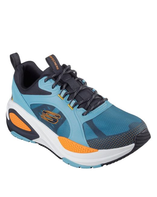 Skechers Blue Monomesh Lace Up Classic Low Top Trainers for men