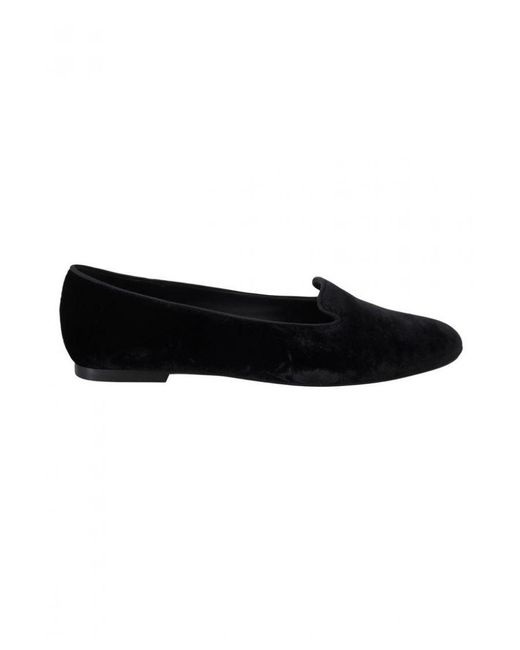 Dolce & Gabbana Black Velvet Slip Ons Loafers Flats Shoes Silk