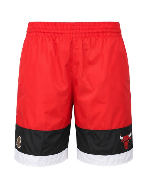 Mitchell & Ness Red Nba Chicago Bulls Striped Shorts for men