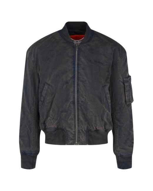 Off-White c/o Virgil Abloh Black Diag Tab Vintage Outerspace Bomber Jacket Cotton for men